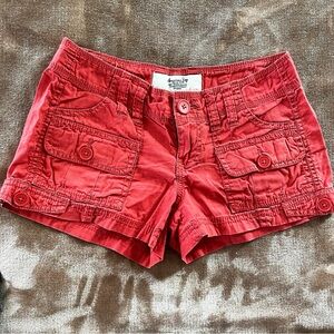 American Rag Red Women's Cotton Cargo Shorts Size 0